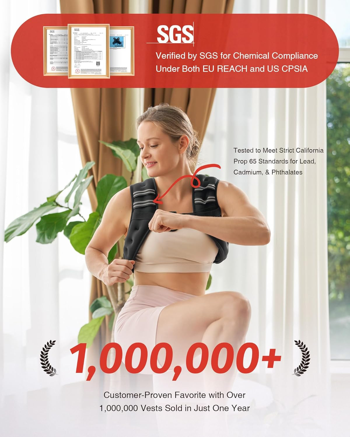 Weighted Vest, 6Lb/8Lb/12Lb/16Lb/20Lb/25Lb/30Lb Weight Vest with Reflective Stripe for Workout, Strength Training, Running, Fitness, Muscle Building, Weight Loss, Weightlifting