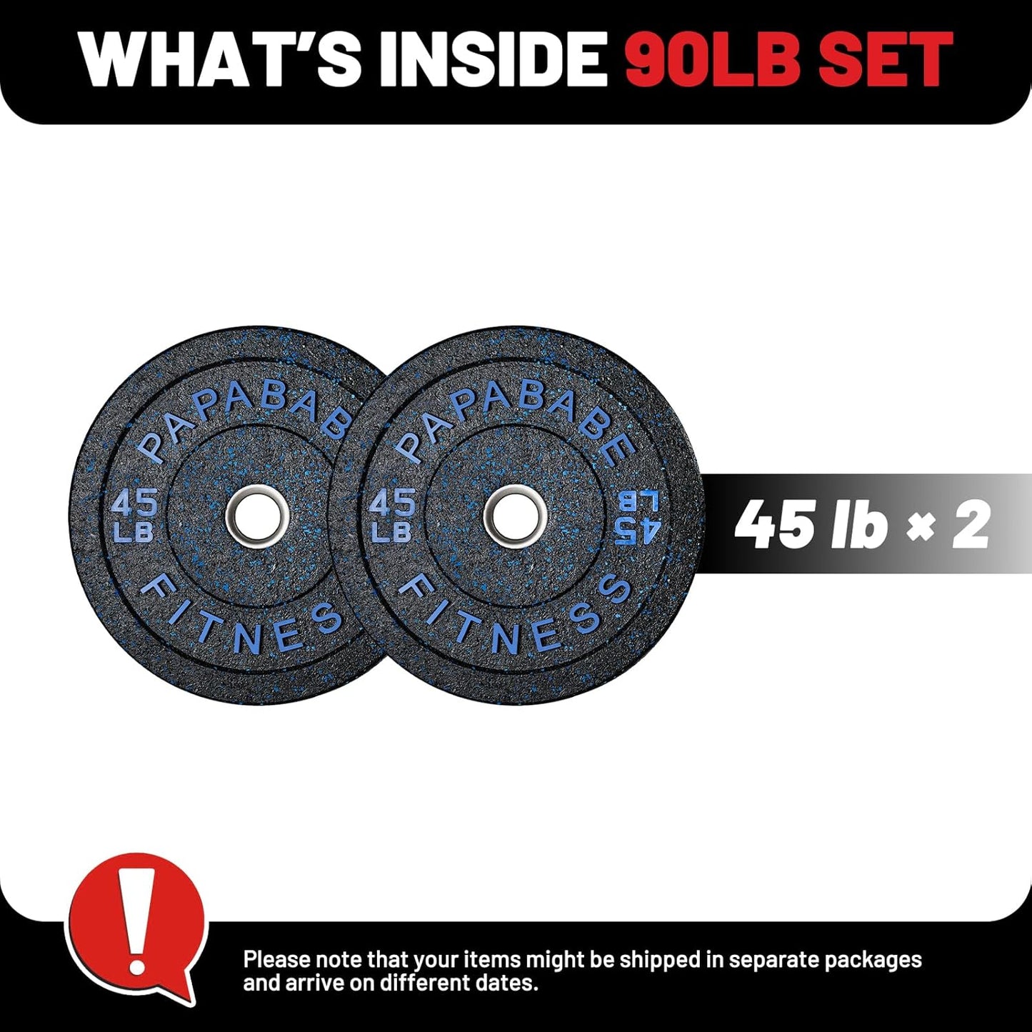 Weight Plates, 2-Inch Weights Plates Set, Floor Protective Rubber Weight Plates, 10-600Lbs Bumper Plates for Barbell Strength Training & Weightlifting (Single/Pair/Full Set)