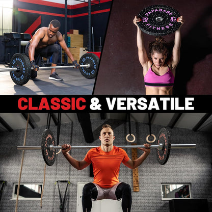 Weight Plates, 2-Inch Weights Plates Set, Floor Protective Rubber Weight Plates, 10-600Lbs Bumper Plates for Barbell Strength Training & Weightlifting (Single/Pair/Full Set)