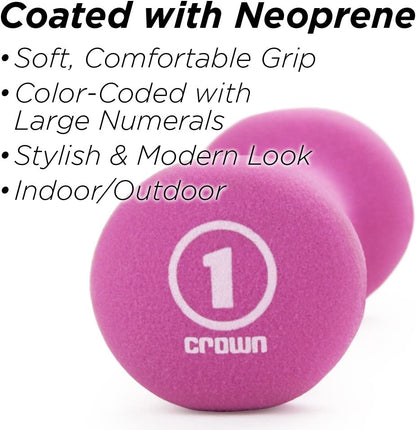 Hand Weights Dumbbells Set - 1, 2 and 3 Lbs with Rack - Soft and Comfortable Neoprene Weights Set for Home Gym - Indoor and Outdoor Dumbbell Sets with Rack, Sprint Set